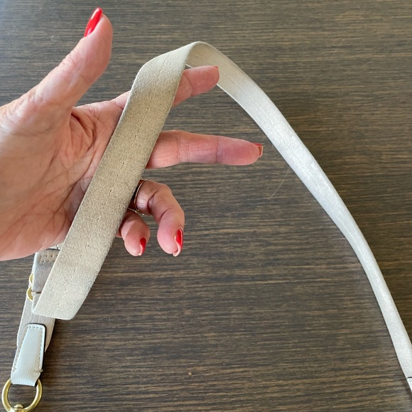 COACH TAN AND CREAM SIGNATURE STRIPE CROSSBODY BAG Project Bag Style F28502 - Picture 14 of 16